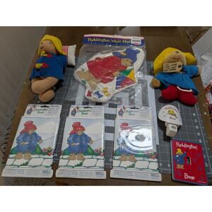 VTG Curated Paddington Bear Collectibles Nursurey Lot Plush Wall Hanging Border